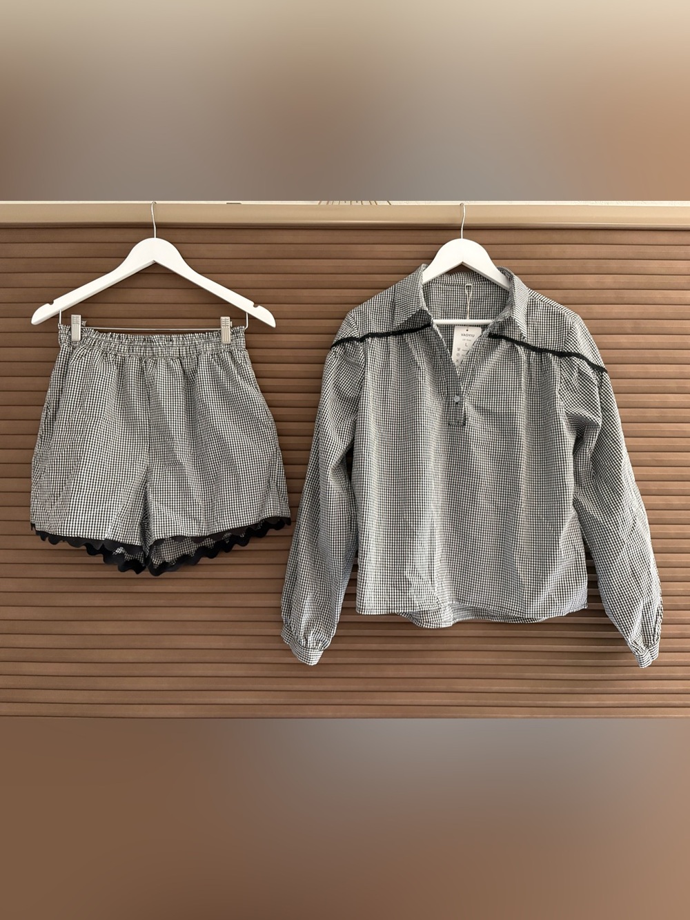 Women’s Black & White Gingham Lounge Set